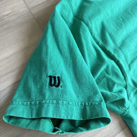 Wilson Shirt Green Cotton Athletic Crew Neck Made In USA 90s Vintage Mens XL - Picture 8 of 9